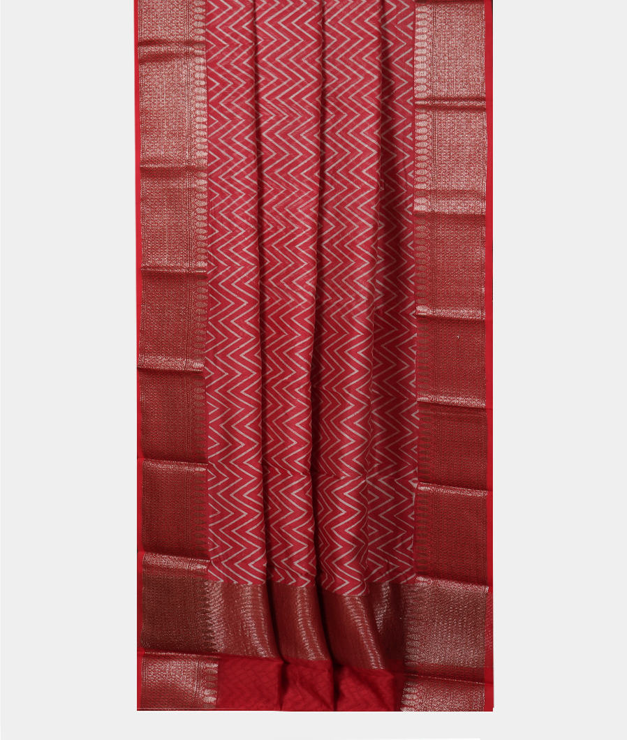 Red Soft Printed Cotton Saree T3882222