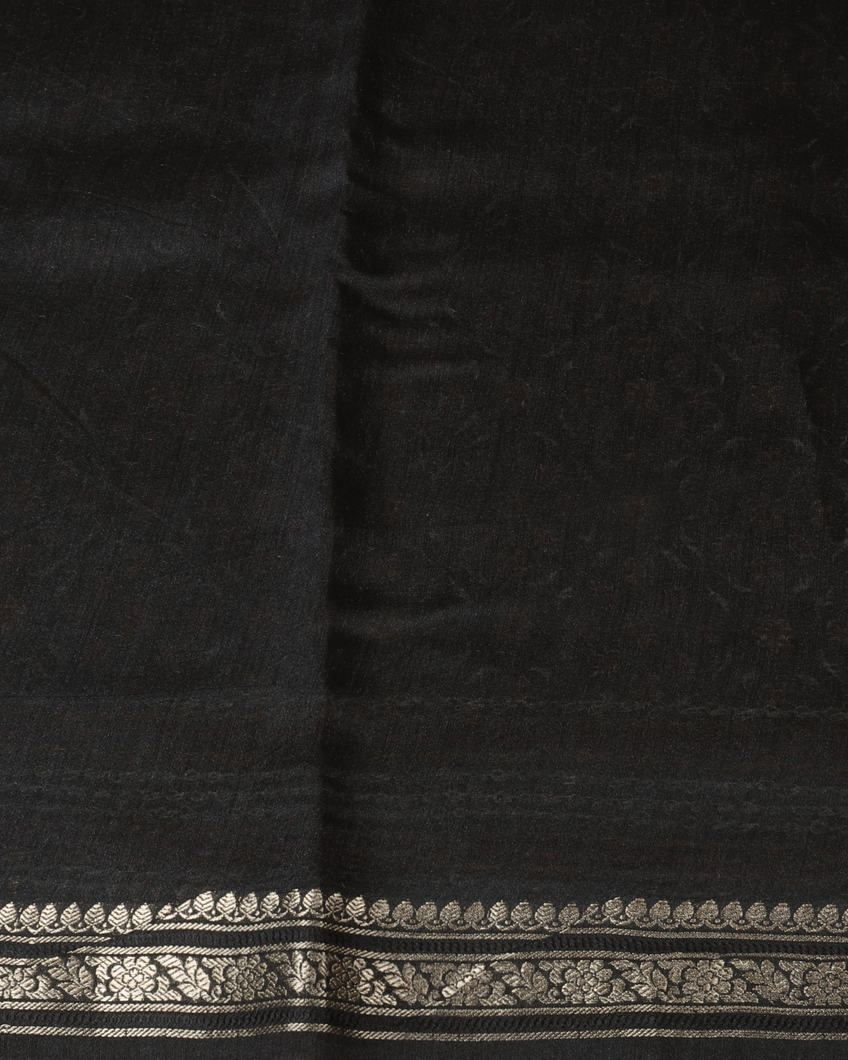 Black Tussar Printed Saree T3805343
