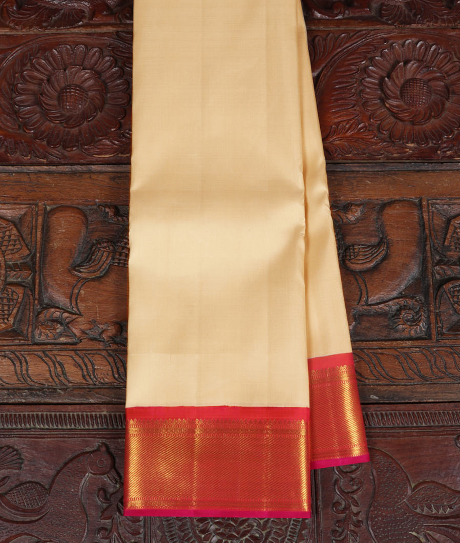 Cream Handwoven Kanjivaram Silk Saree T386456-image