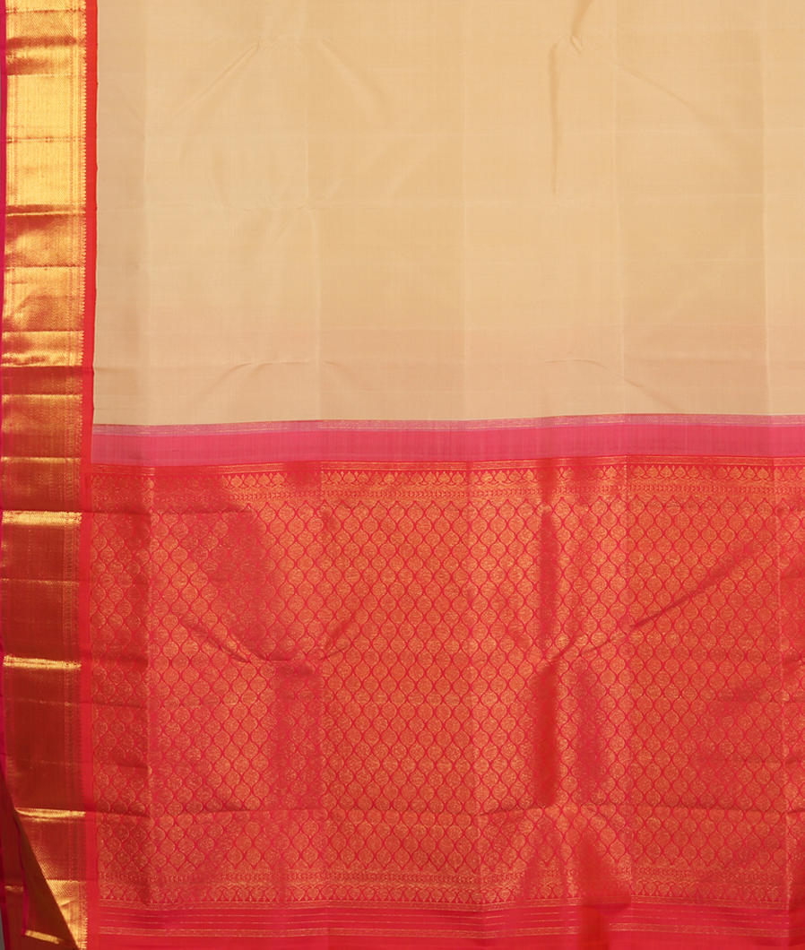 Cream Handwoven Kanjivaram Silk Saree T3864564