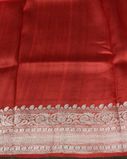 Red Printed Banaras Tussar Kathan Silk Saree T3877023