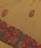 Khaki Georgette Silk Hand Embroidery Saree EZ16501