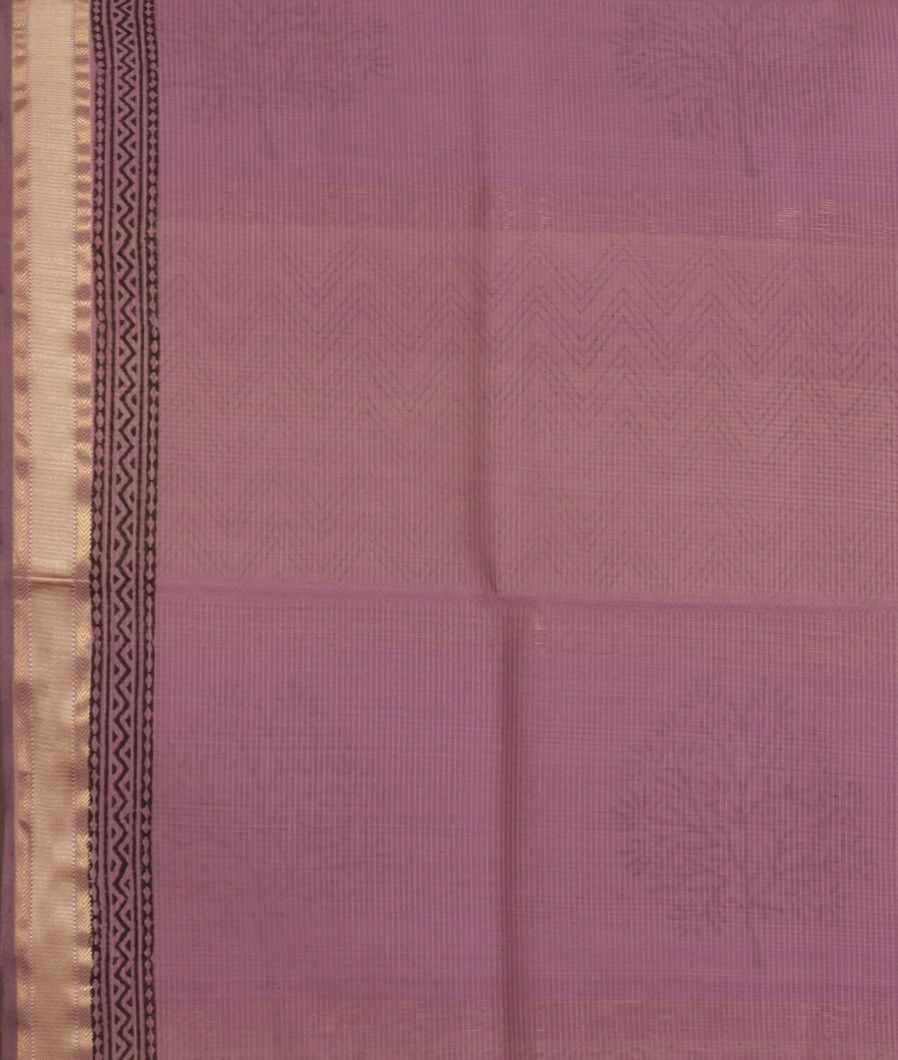 Lavender Maheshwari Printed Cotton Saree T3773563