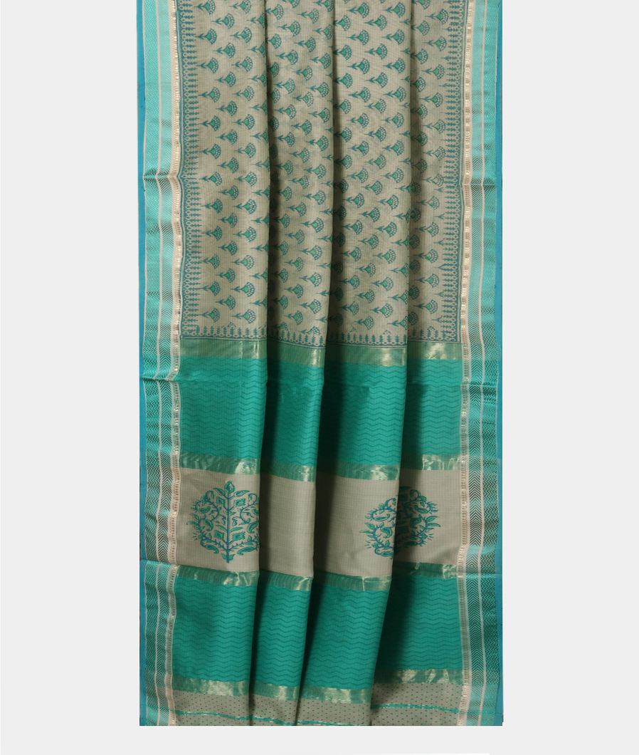 Off - White Maheshwari Printed Cotton Saree T3632522