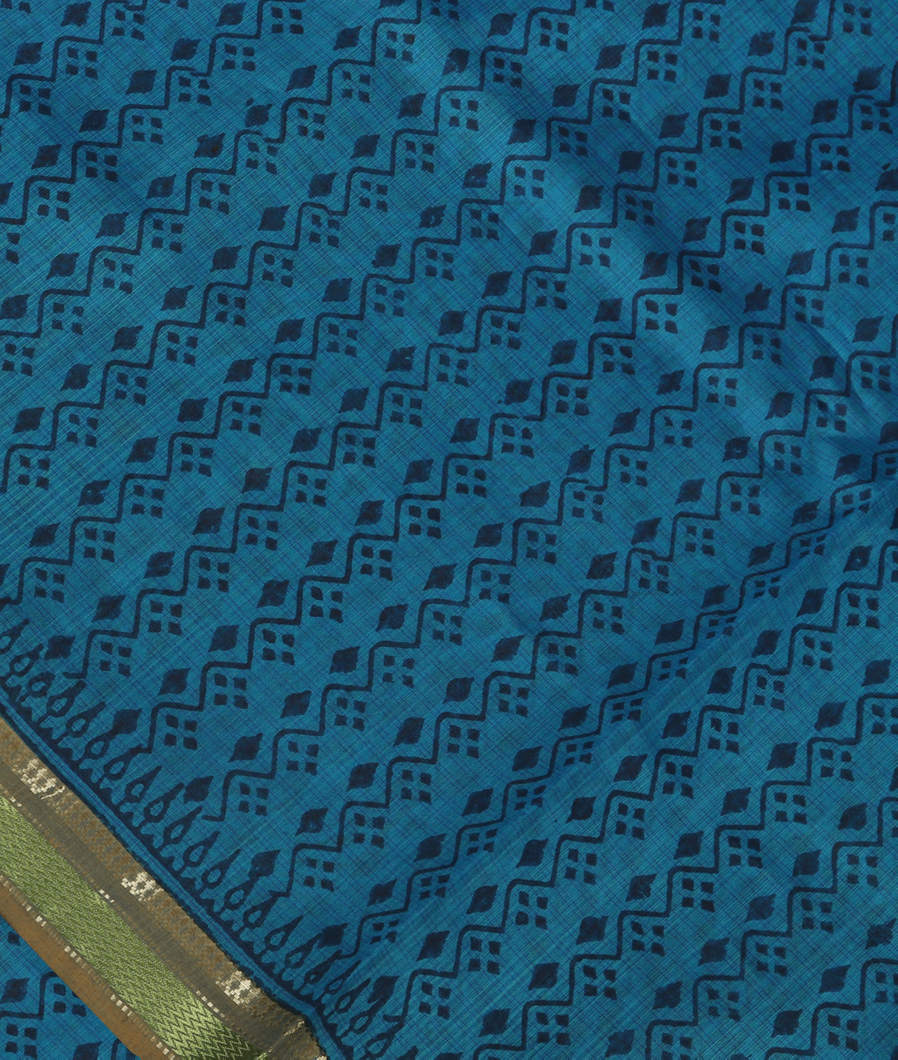 Blue Maheshwari Printed Cotton Saree T377349-image
