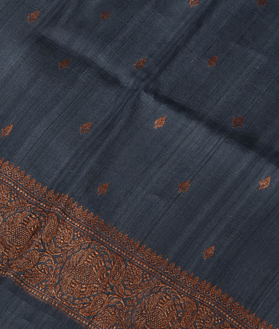 Blue Banaras Tussar Georgette Saree T318753-image