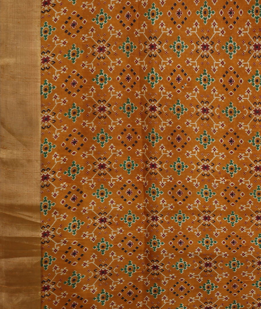 Yellow Printed Raw Silk Saree T3873873