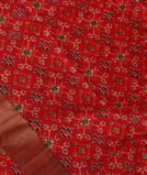 Red Printed Raw Silk Saree T3874331
