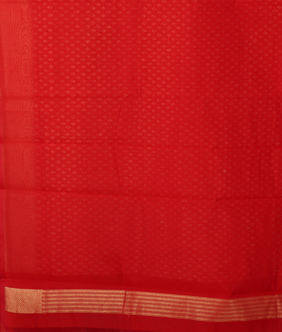 Red Banaras Cotton Saree T3798763