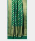 Bluish Green Banaras Cotton Saree T3802712