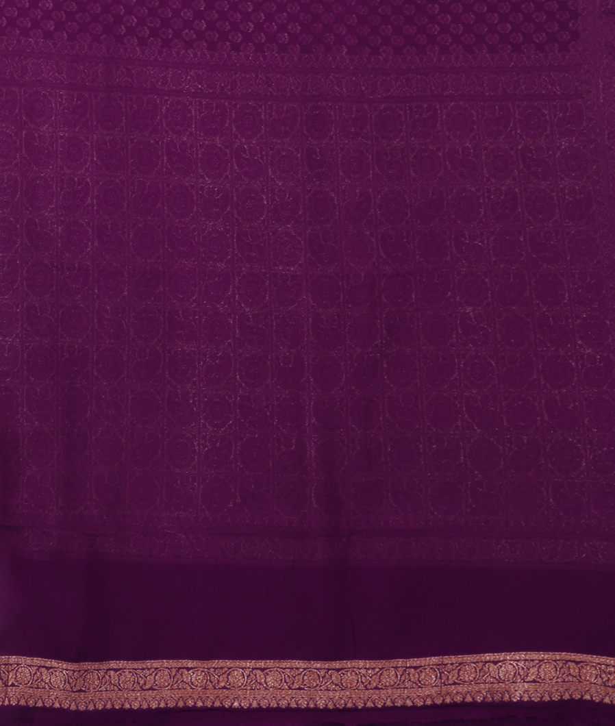 Purple Banaras Georgette Silk Saree T3528323