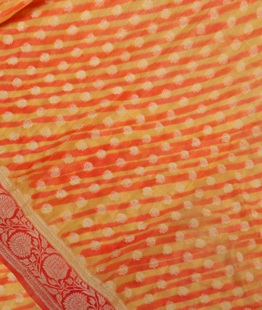 Yellow And Orange Georgette Silk Saree PI6253-image