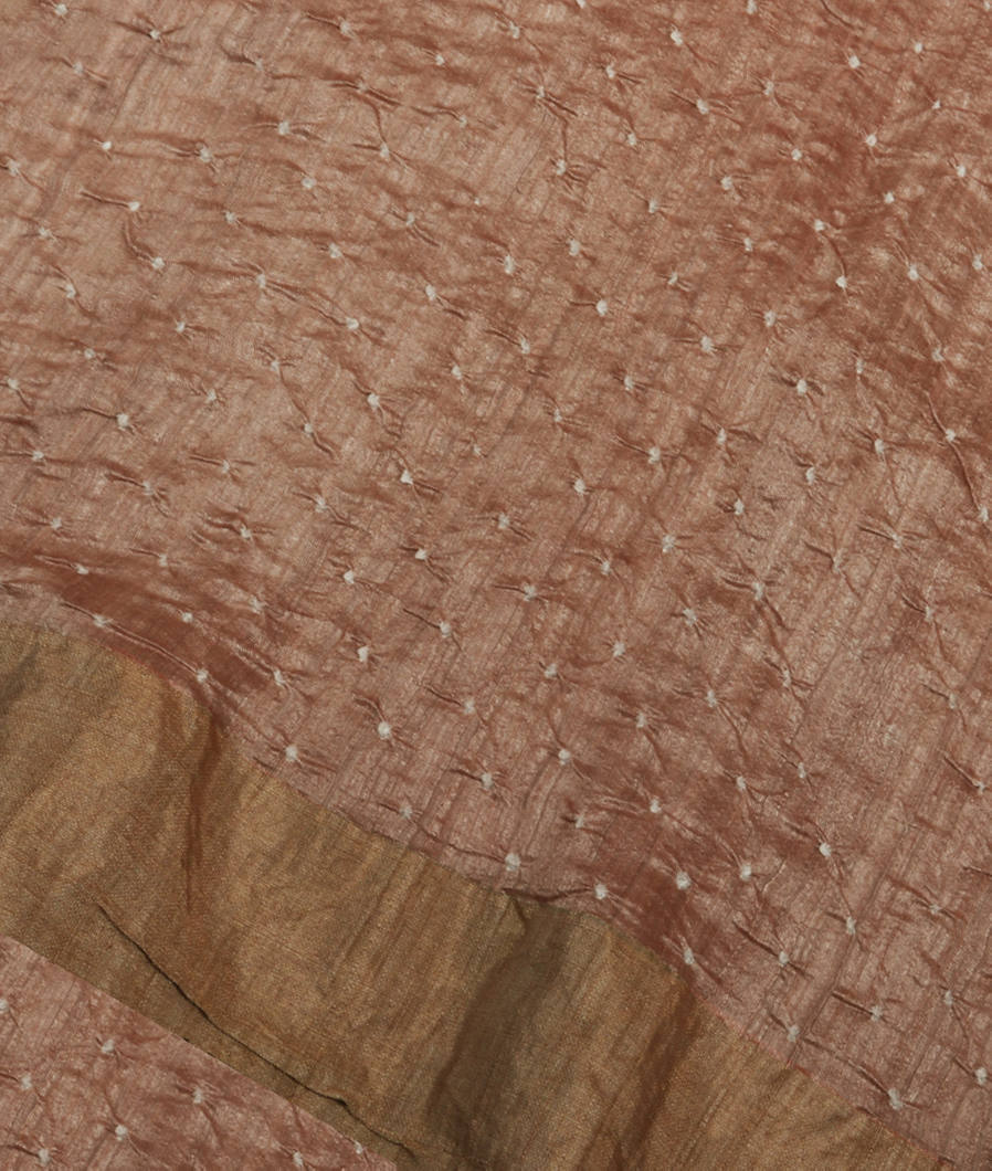 Brown Bandhani Matka Tussar Saree T376897-image
