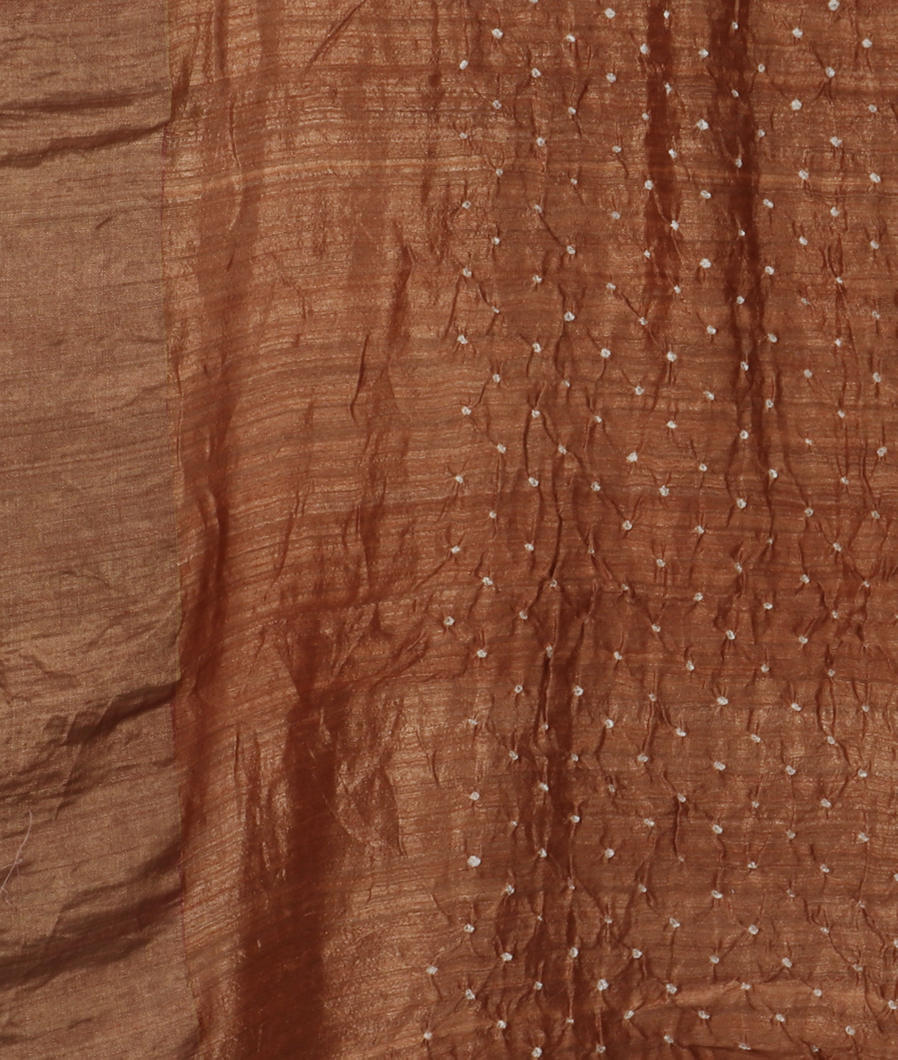 Brown Bandhani Matka Tussar Saree T3768973