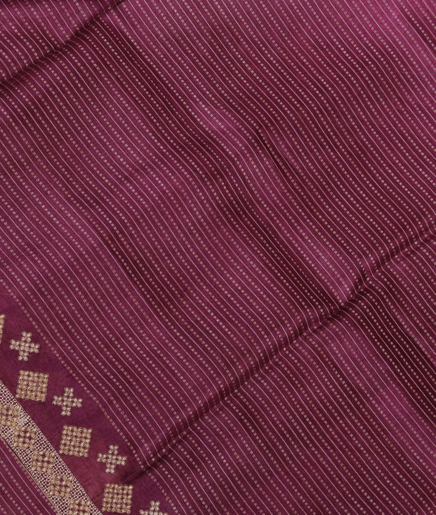 Purple Tussar Embroidery Saree T375104-image