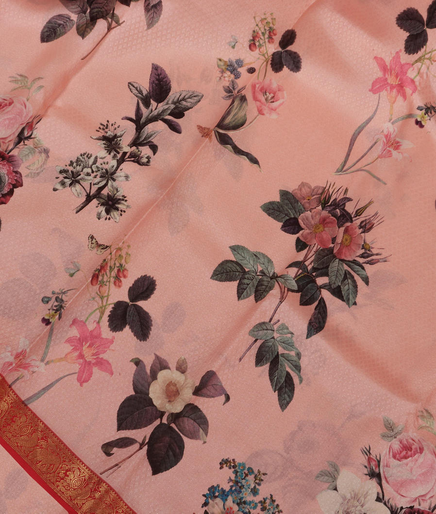 Pink Printed Soft Silk Saree T344840-image