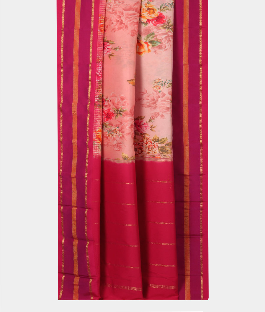 Pink Printed Soft Silk Saree T3722362