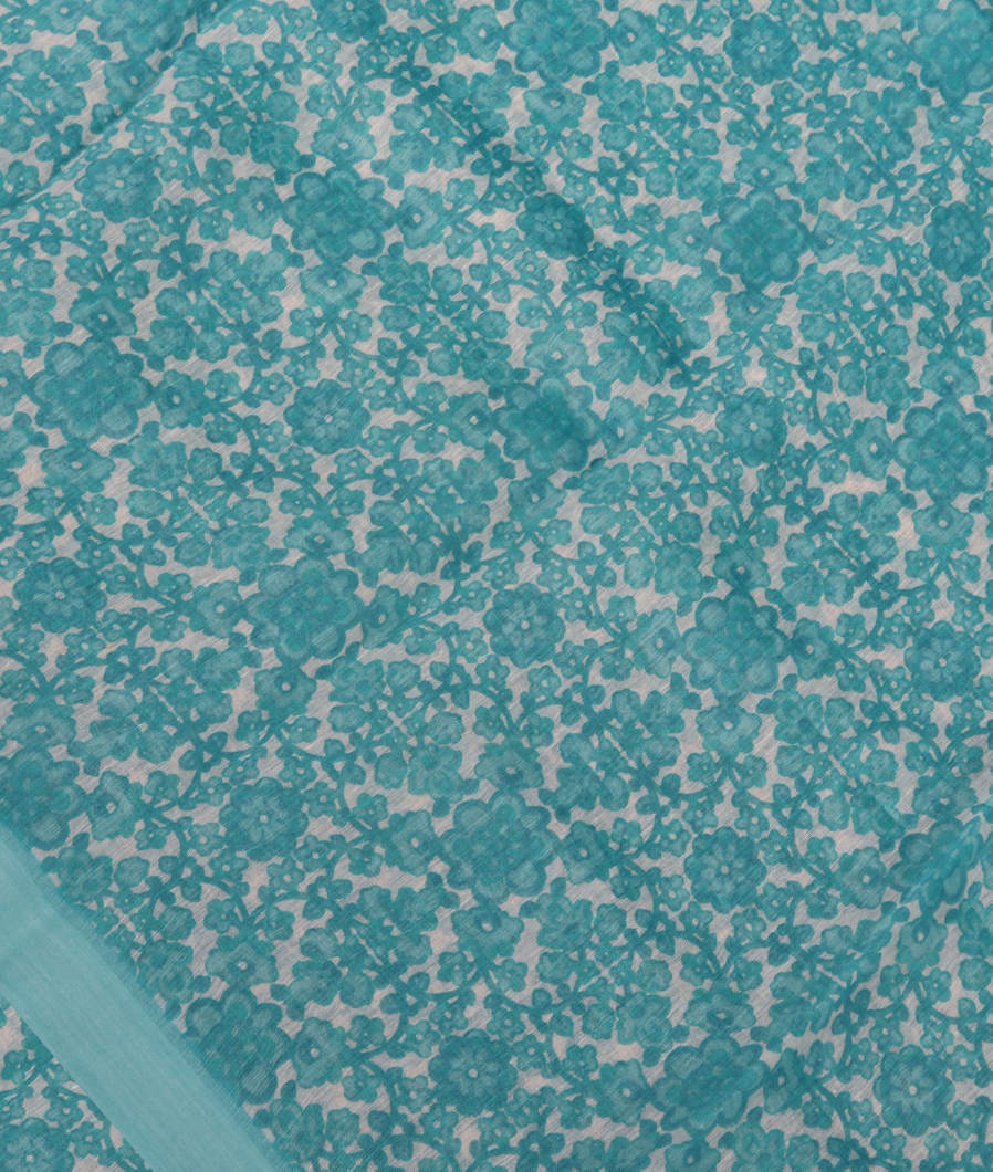 Blue Soft Printed Cotton Saree T381589-image