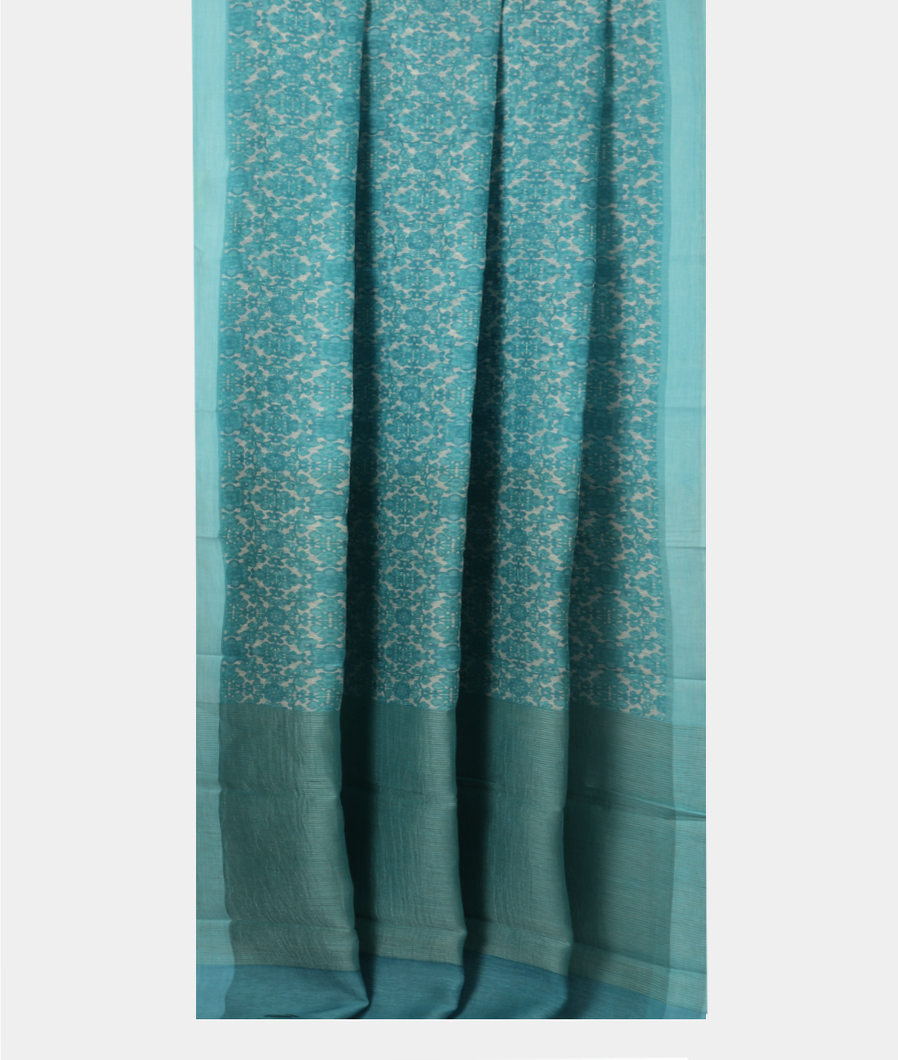 Blue Soft Printed Cotton Saree T3815892