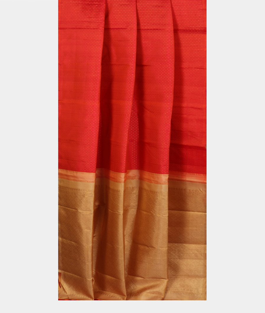 Pinkish Orange Handwoven Kanjivaram Silk Saree T3746402