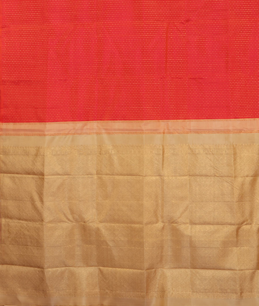 Pinkish Orange Handwoven Kanjivaram Silk Saree T3746404