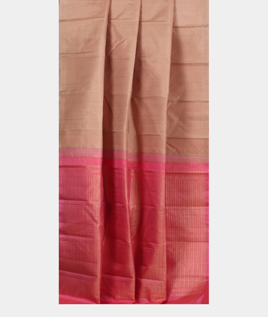 Pinkish Beige Handwoven Kanjivaram Silk Saree T3807732