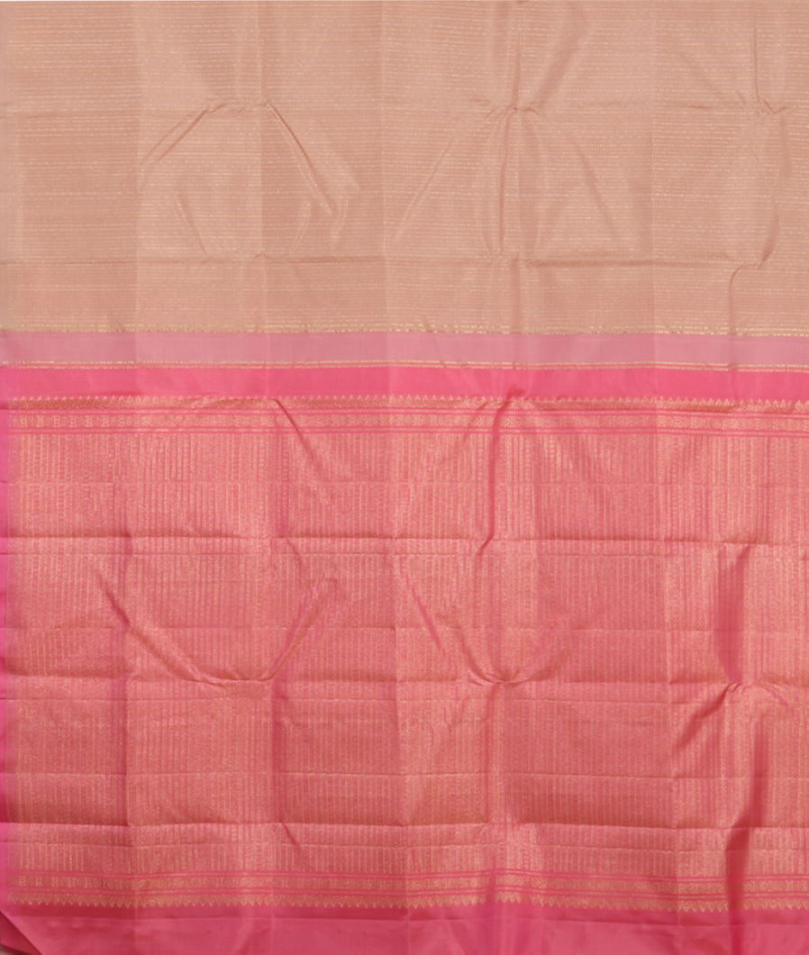 Pinkish Beige Handwoven Kanjivaram Silk Saree T3807734