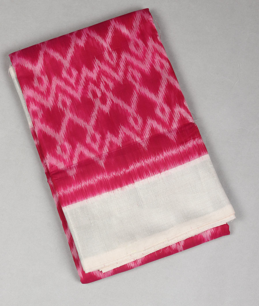 Magenta Pochampalli Silk Cotton Saree T389355-image