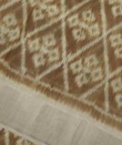 Brown Pochampalli Silk Cotton Saree T3893651