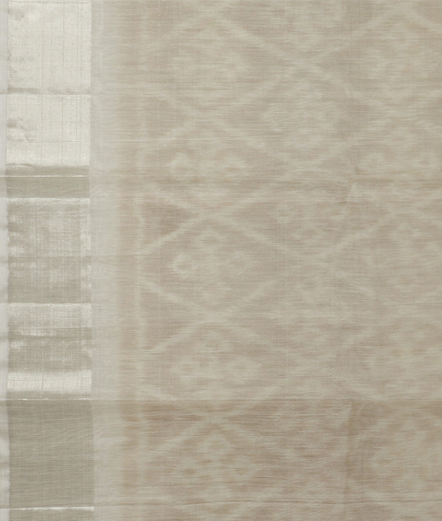Brown Pochampalli Silk Cotton Saree T3893653