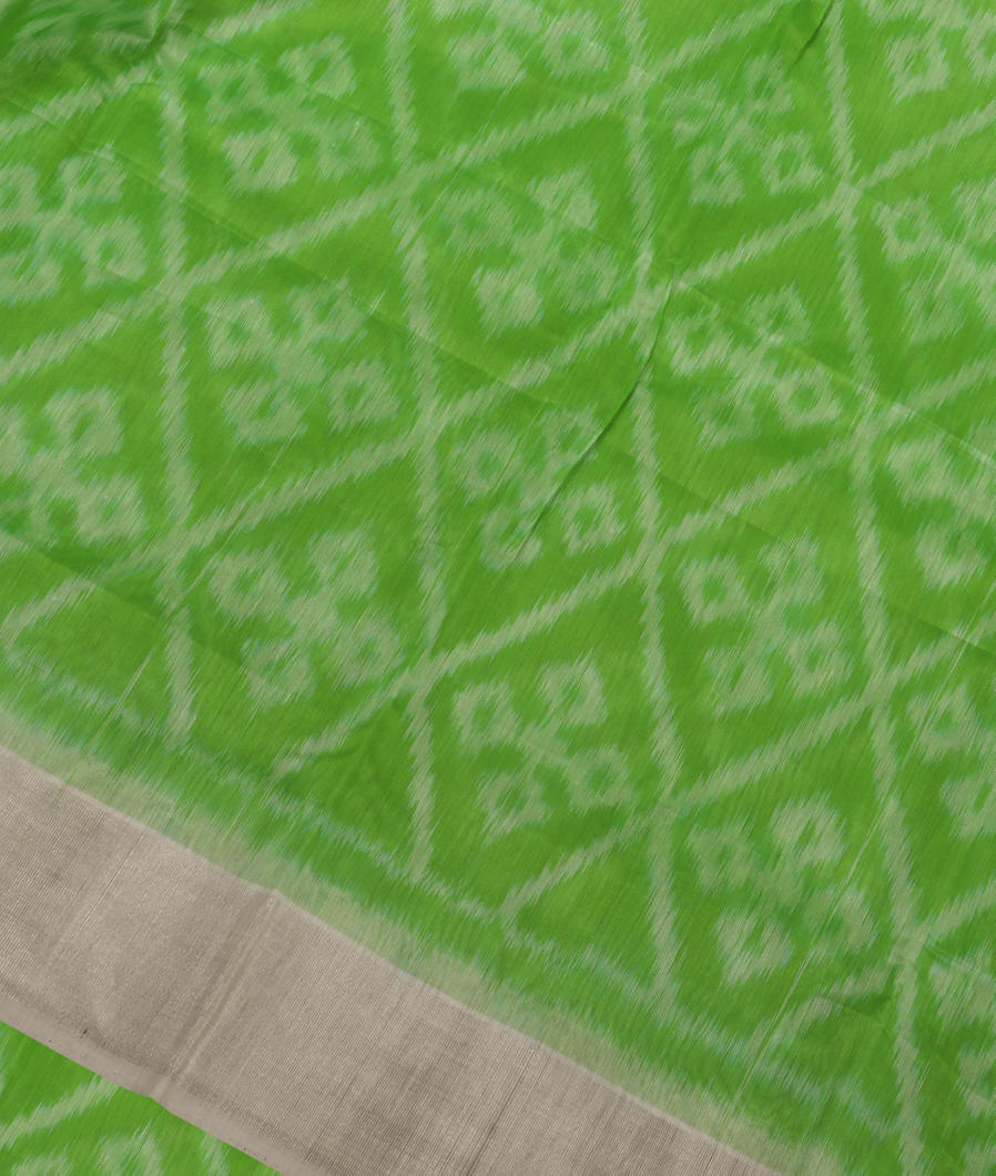 Green Pochampalli Silk Cotton Saree T389367-image