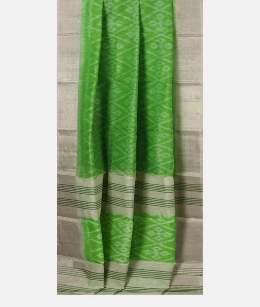 Green Pochampalli Silk Cotton Saree T3893672