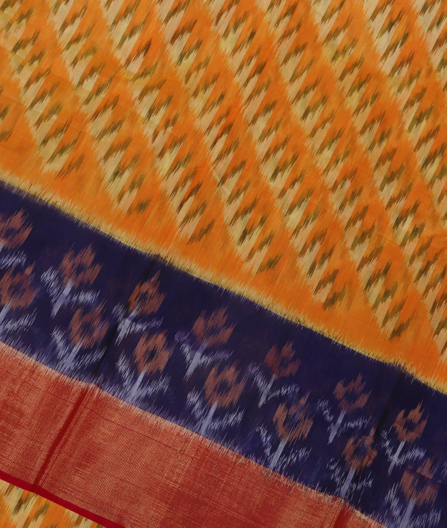 Yellow Pochampalli Silk Cotton Saree T389330-image