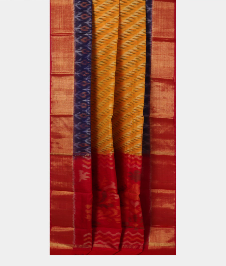 Yellow Pochampalli Silk Cotton Saree T3893302