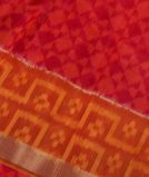 Pinkish Red Pochampalli Silk Cotton Saree T3892971