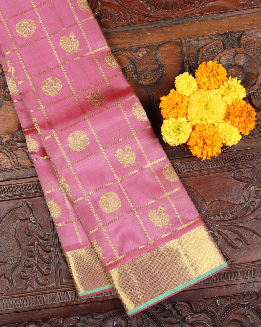 Pink Handwoven Kanjivaram Silk Saree T386979-image