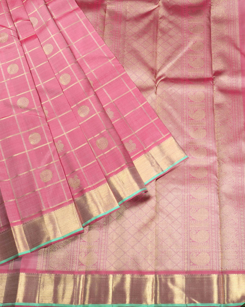 Pink Handwoven Kanjivaram Silk Saree T3869794