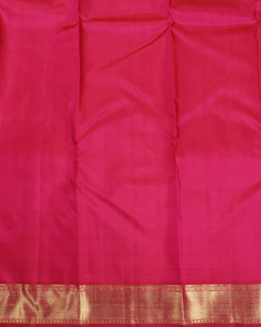 Orangish Pink Handwoven Kanjivaram Silk Saree T3895223