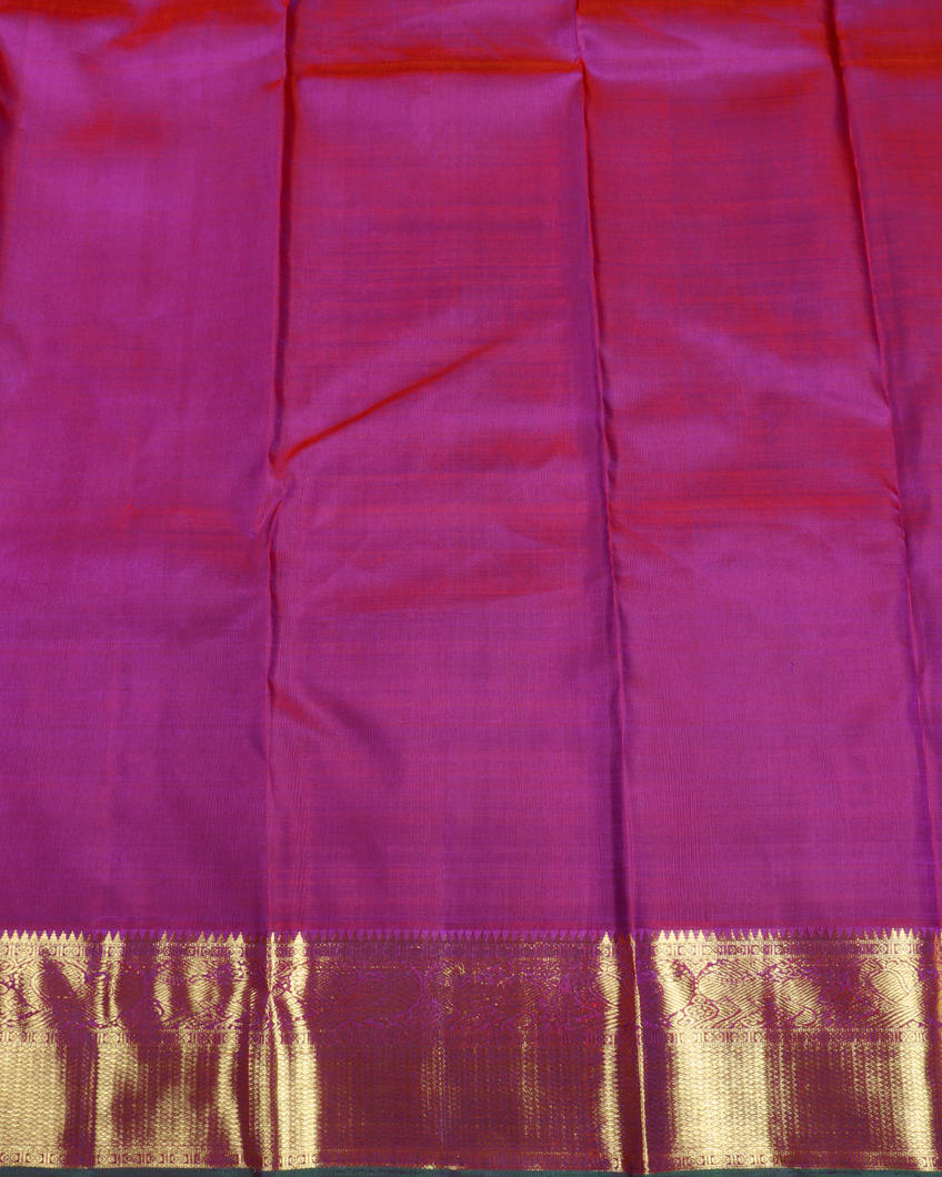 Peacock Blue Handwoven Kanjivaram Silk Saree T3859933