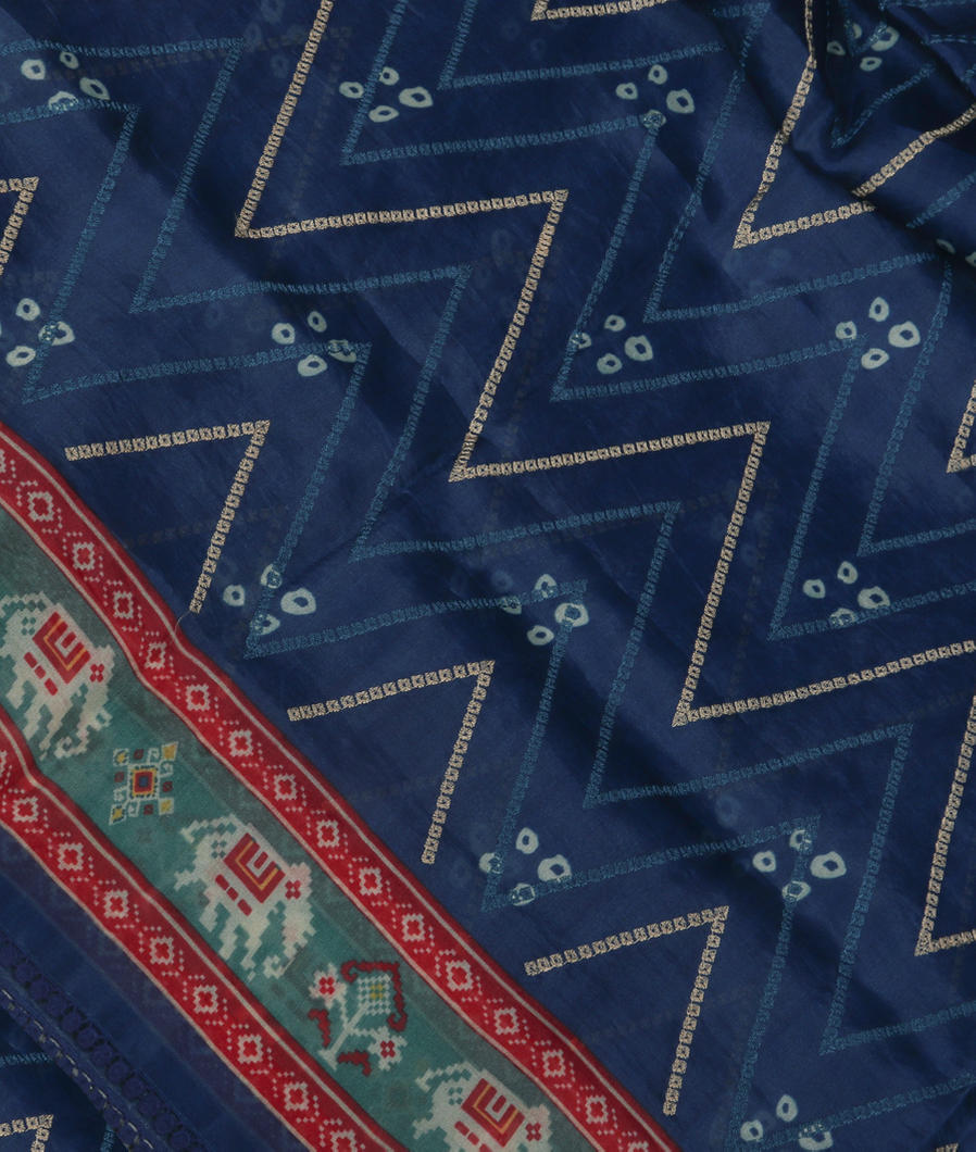Blue Kora Organza Embroidery Saree T334635-image