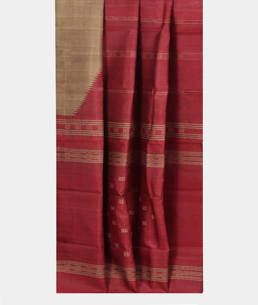 Maroon Handwoven Tussar Saree&nbsp;T2972702