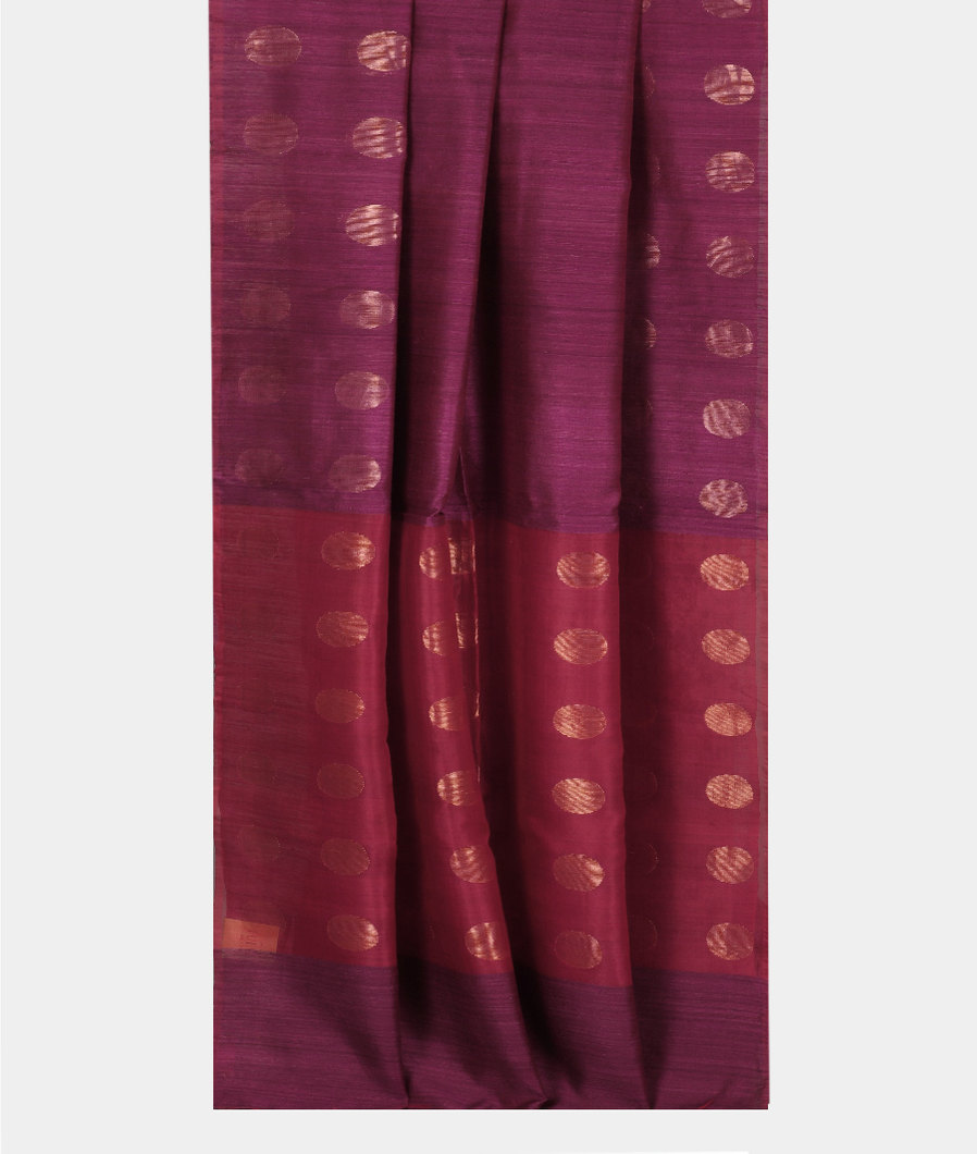 Purple Handwoven Tussar Saree T3786772