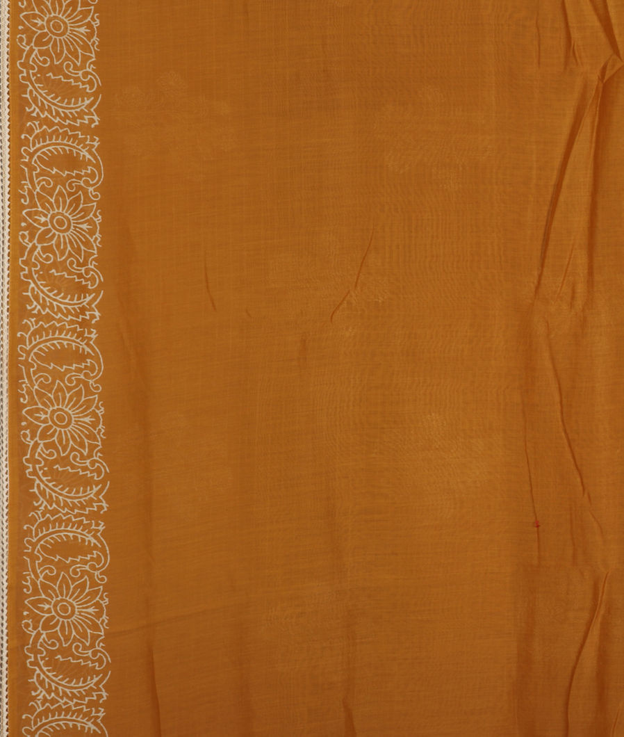 Yellow Chanderi Cotton Saree T3884153