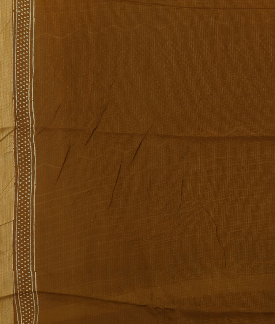 Rust Printed Cotton Saree T3884443