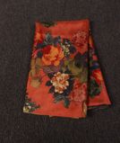 Rust Hand Printed Kanjivaram Silk Blouse T3872881