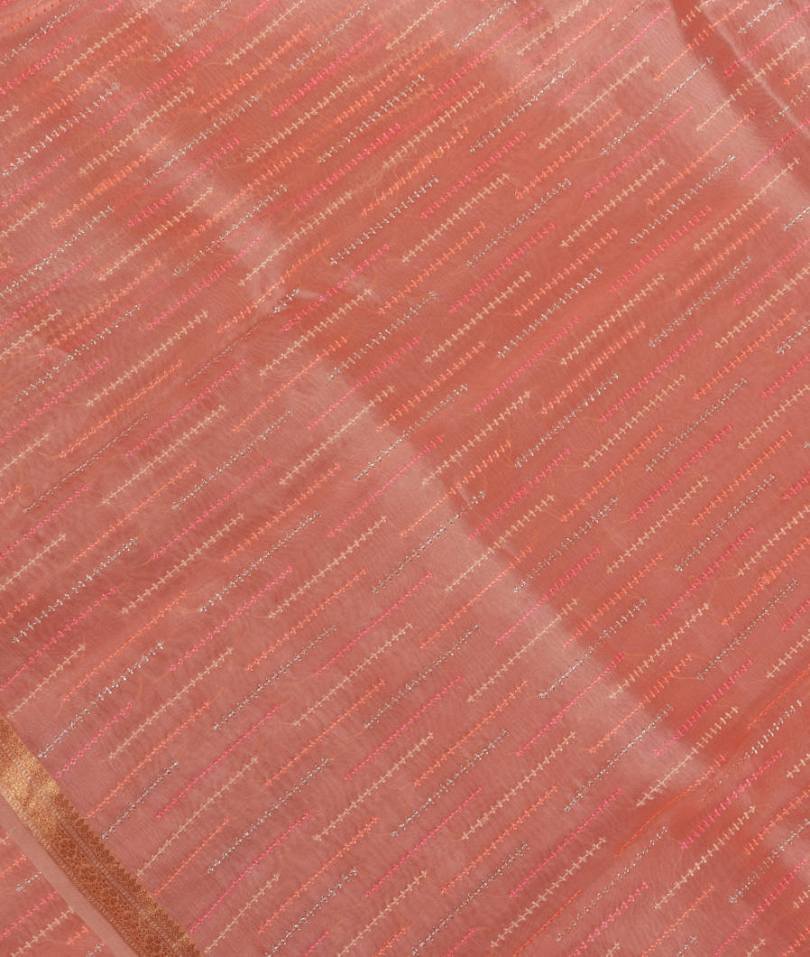 Pink Kora Organza Embroidery Saree T379474-image