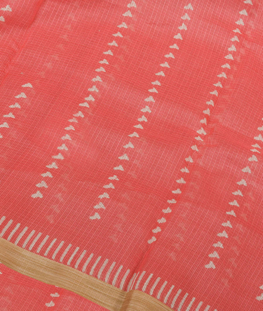 Pink Printed Cotton Saree T388459-image