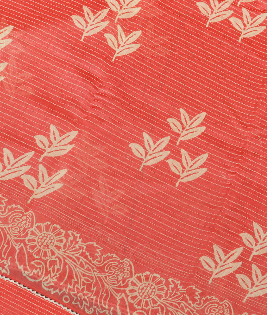 Salmon Pink Chanderi Cotton Saree T388411-image
