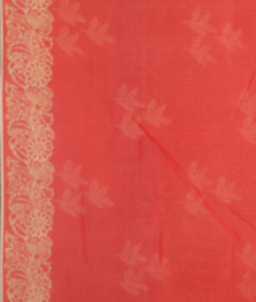 Salmon Pink Chanderi Cotton Saree T3884113