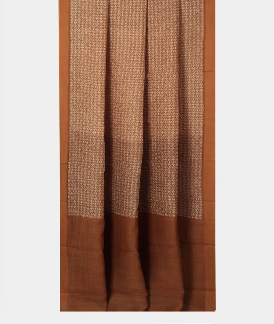 Brown Soft Printed Cotton Saree T3815592